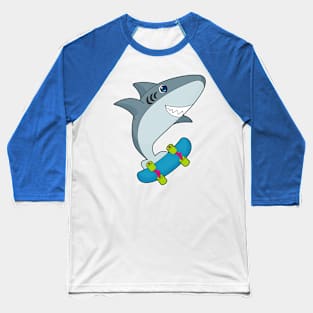 Shark Skater Skateboard Baseball T-Shirt